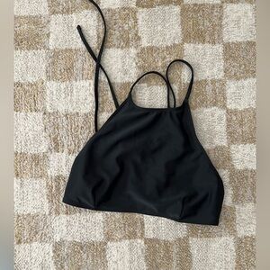 Black halter bikini top and ruffled bottoms size small